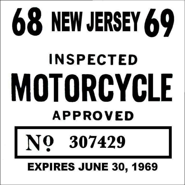 (image for) New Jersey Cycle 1968 Inspection Sticker